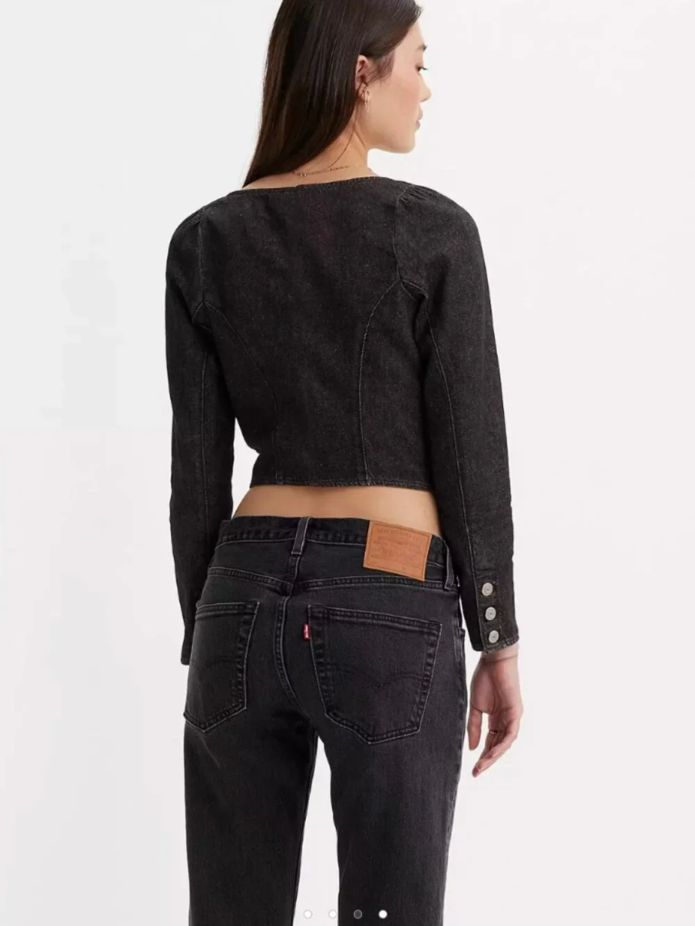 Levi’s Denim Long Sleeve Corset Top - Picture 3 of 7